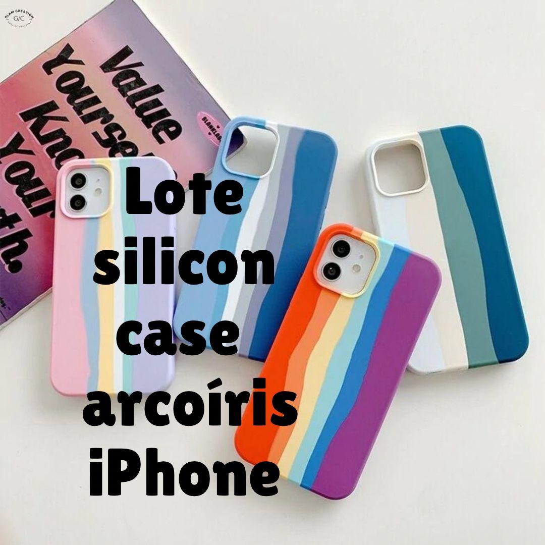 Pack x50 silicon case arcoíris iPhone